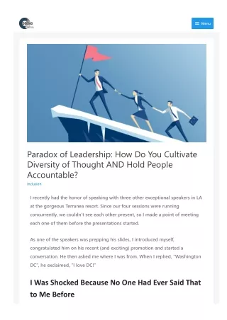 Paradox of Leadership How Do You Cultivate Diversity of Thought AND Hold People Accountable