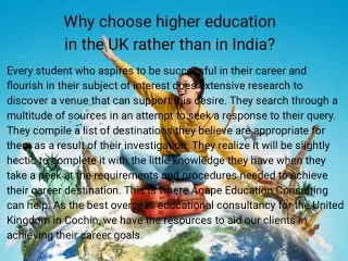 Why choose higher education in the UK rather than in India?