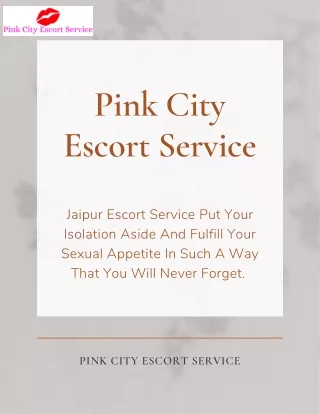 Best Escort Service in Jaipur  Pink City Escort Service