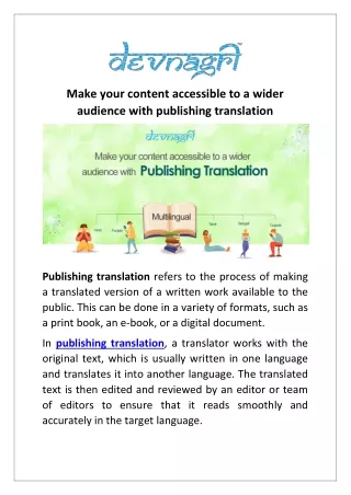 make your content accessible to a wider audience