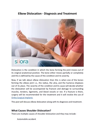 Elbow Dislocation - Diagnosis and Treatment.docx