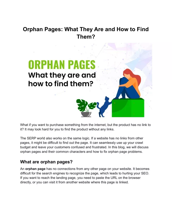 orphan pages what they are and how to find them