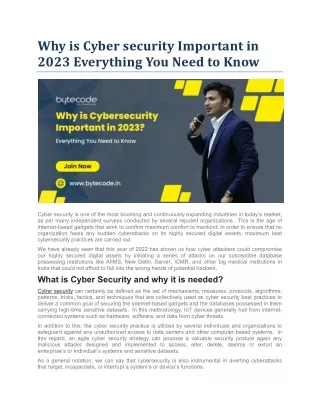 why is cyber security important in 2023