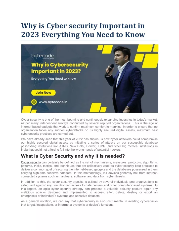 Ppt Why Is Cyber Security Important In 2023 Everything You Need To Know Powerpoint 5190