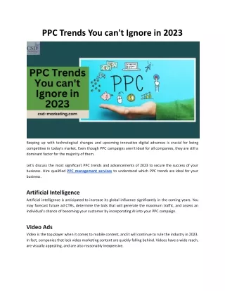 PPC Trends You can't Ignore in 2023