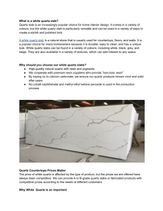 what is a white quartz slab quartz slab