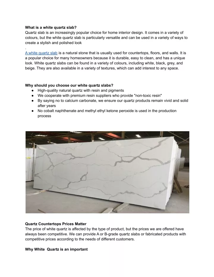 what is a white quartz slab quartz slab