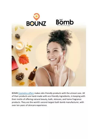 BOMB Cosmetics offers makes skin
