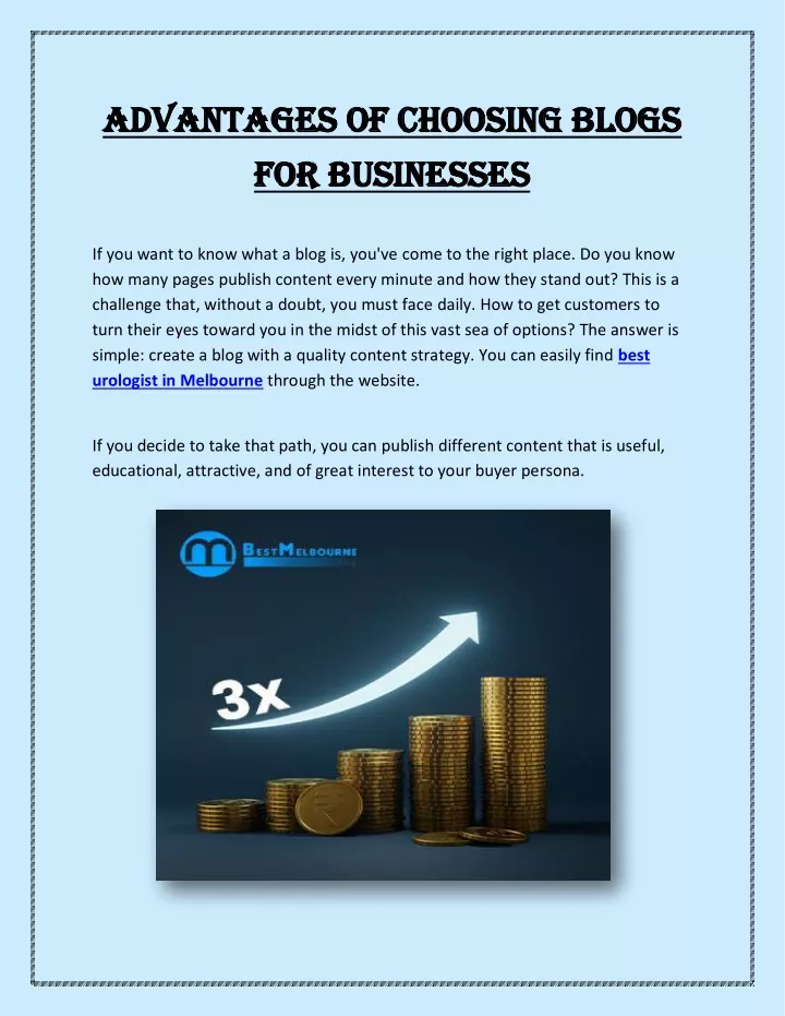advantages of choosing blogs advantages