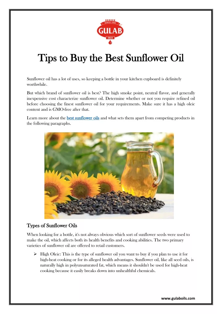 tips to buy the best sunflower o tips