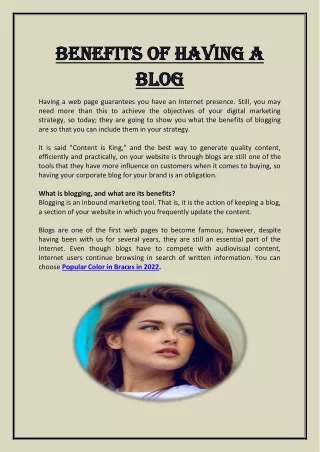 Benefits of having a blog