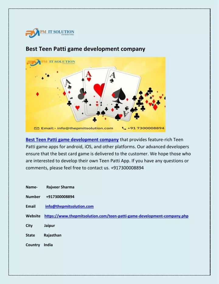 best teen patti game development company