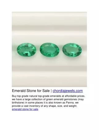 Emerald Stone for Sale | chordiajewels.com