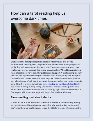 How can a tarot reading help us overcome dark times