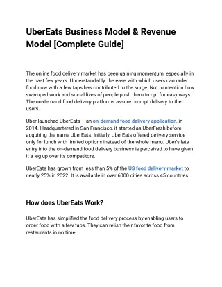UberEats Business Model & Revenue Model [Complete Guide]