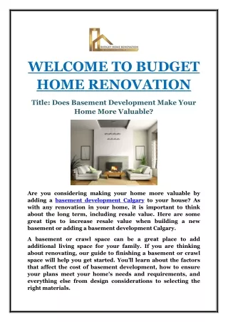 welcome to budget home renovation