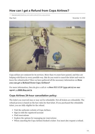 Copa Airlines Refund policy -Skynair