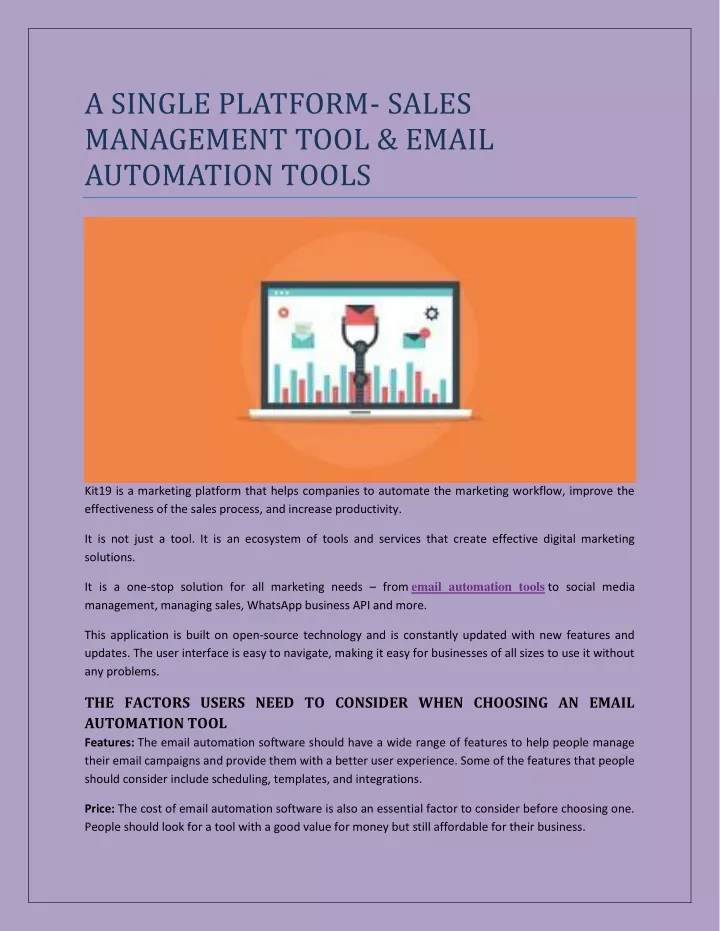 a single platform sales management tool email
