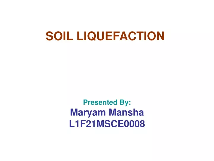 soil liquefaction