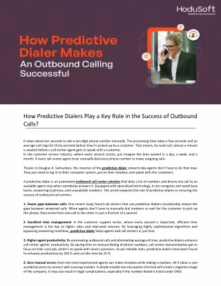 How Predictive Dialers Play a Key Role in the Success of Outbound  Calls?