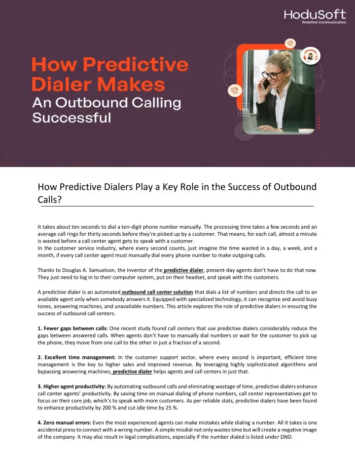 how predictive dialers play a key role