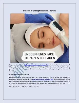 Benefits of Endospheres Face Therapy