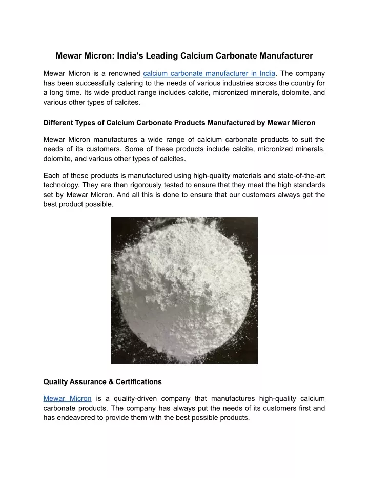 mewar micron india s leading calcium carbonate