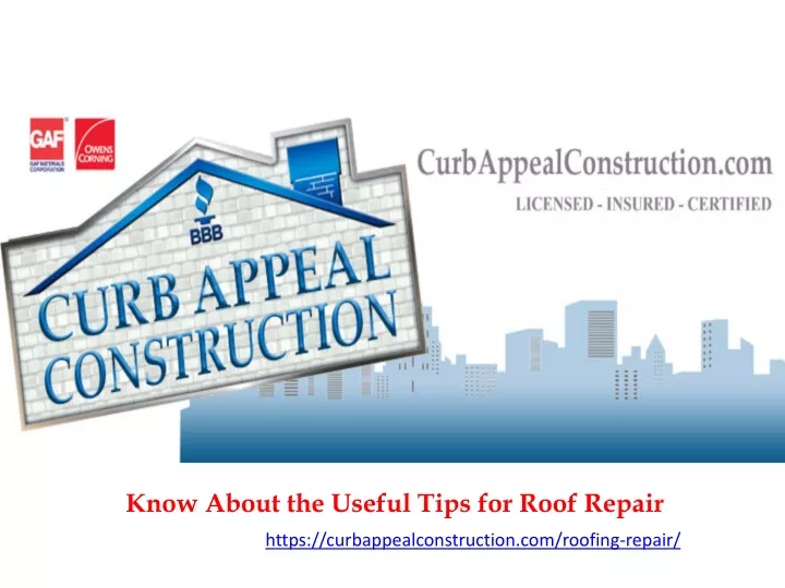 know about the useful tips for roof repair