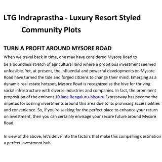 ltg indraprastha luxury resort styled community plots