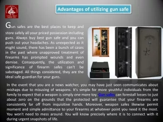 advantages of utilizing gun safe