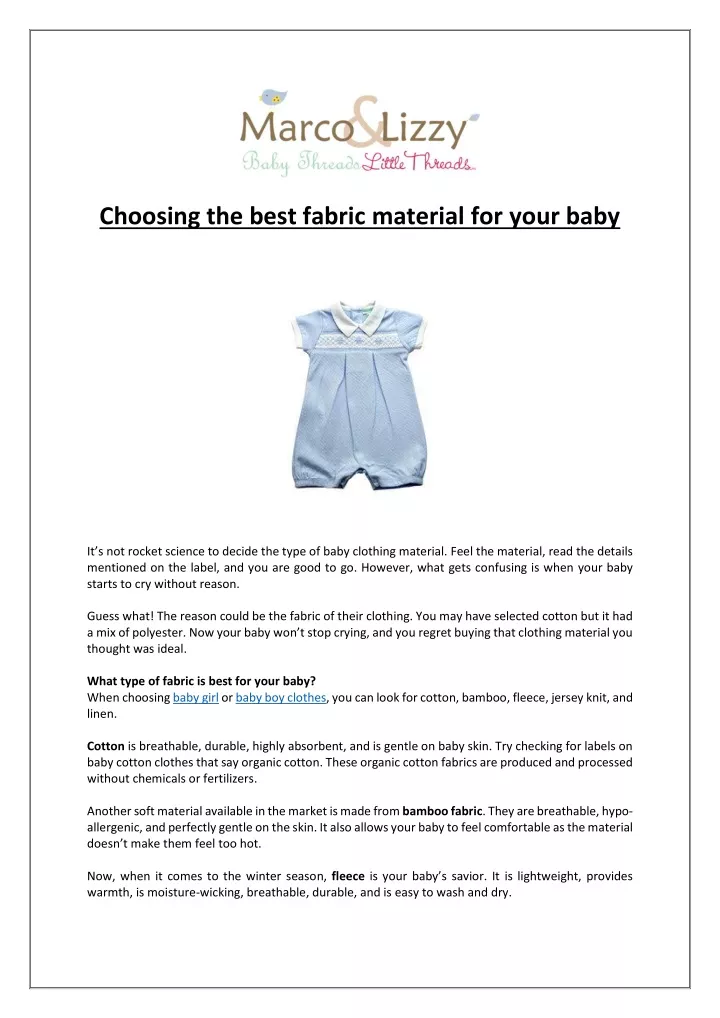 choosing the best fabric material for your baby