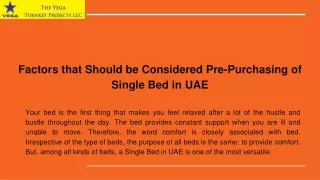 Factors that Should be Considered Pre-Purchasing of Single Bed in UAE
