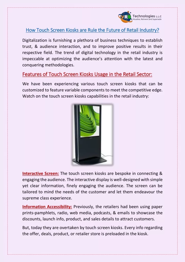 how touch screen kiosks how touch screen kiosks