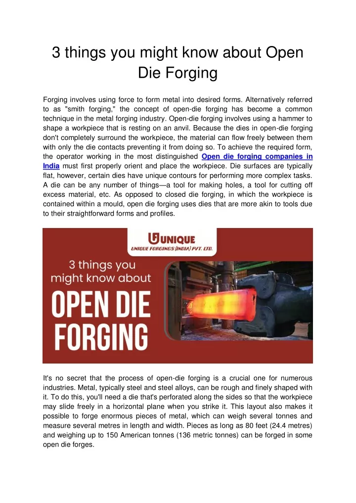 3 things you might know about open die forging