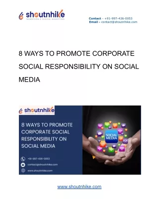 8 WAYS TO PROMOTE CORPORATE SOCIAL RESPONSIBILITY ON SOCIAL MEDIA