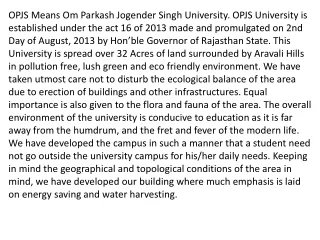 opjs means om parkash jogender singh university
