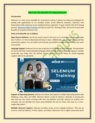 What Are The Benefits Of Using Selenium?