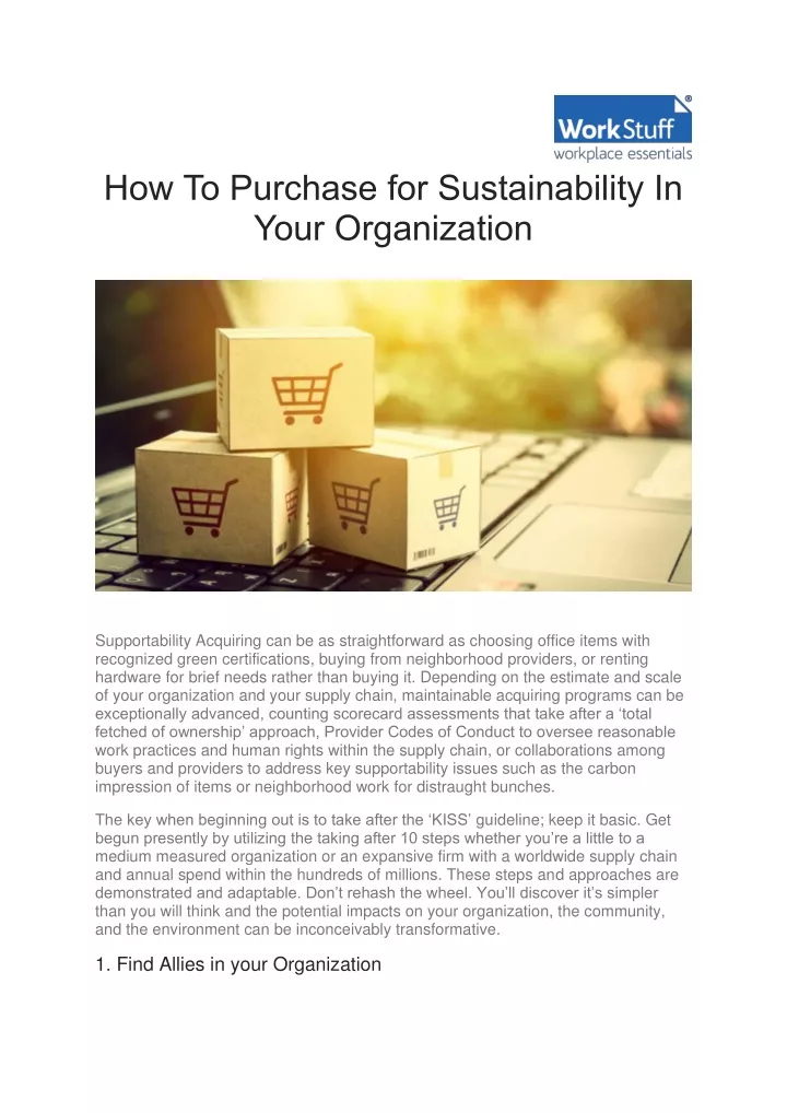 how to purchase for sustainability in your