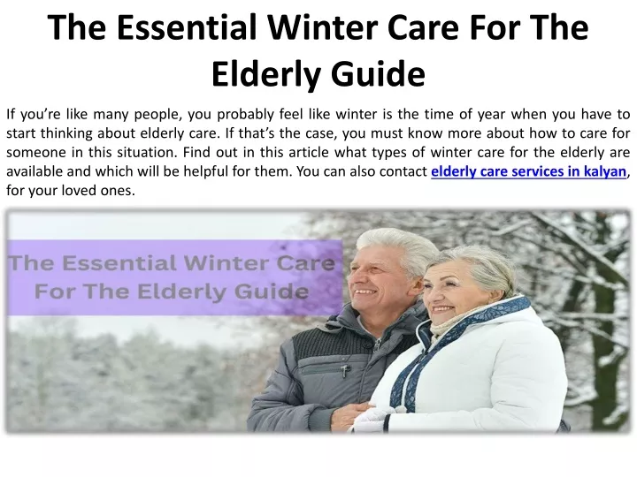 the essential winter care for the elderly guide
