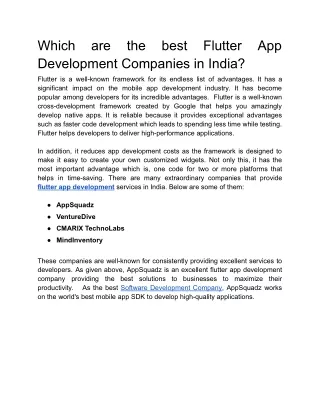 which development companies in india