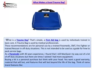 what makes a good trauma bag