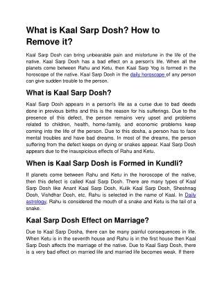 What is Kaal Sarp Dosh? How to Remove it?