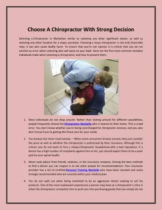 Choose A Chiropractor With Strong Decision