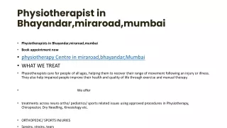 Physiotherapist in Bhayandar,miraroad,mumbai