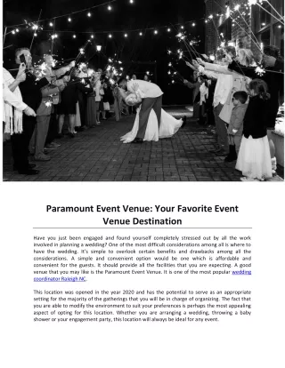 Paramount Event Venue: Your Favorite Event Venue Destination