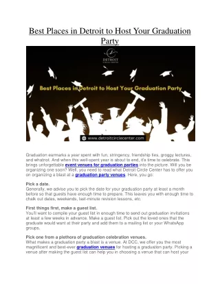 Best Places in Detroit to Host Your Graduation Party