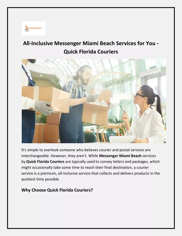all inclusive messenger miami beach services