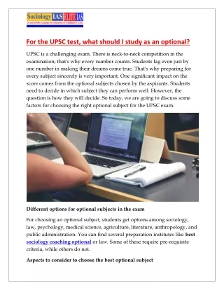 How to choose the best optional subject in UPSC exam