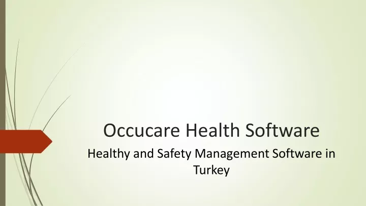 occucare health software healthy and safety
