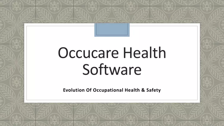 occucare health software